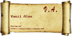 Vaszi Alex névjegykártya