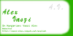 alex vaszi business card